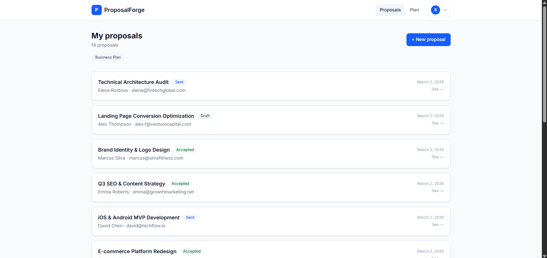 ProposalForge screenshot 2