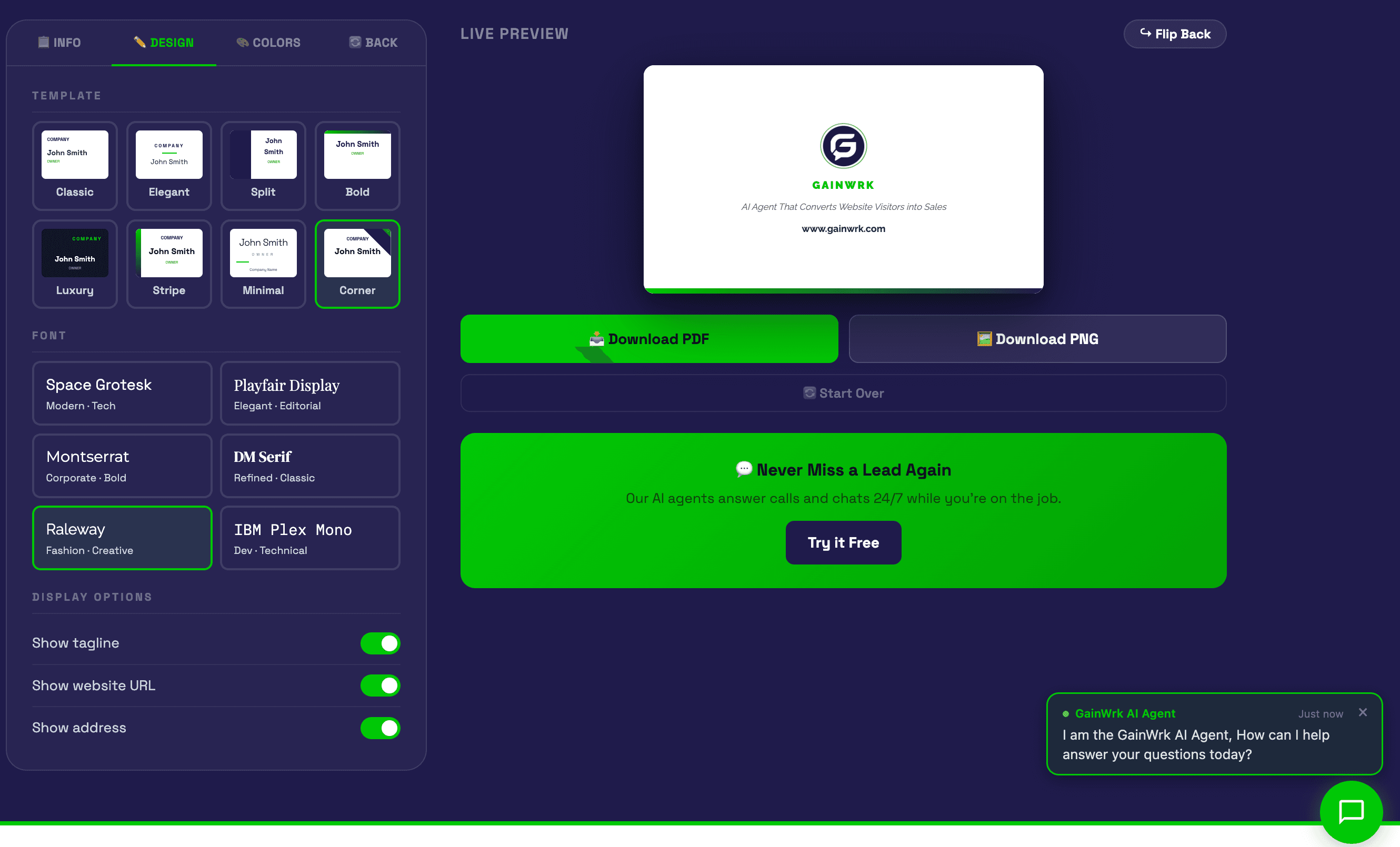 Free Business Card Creator screenshot 1