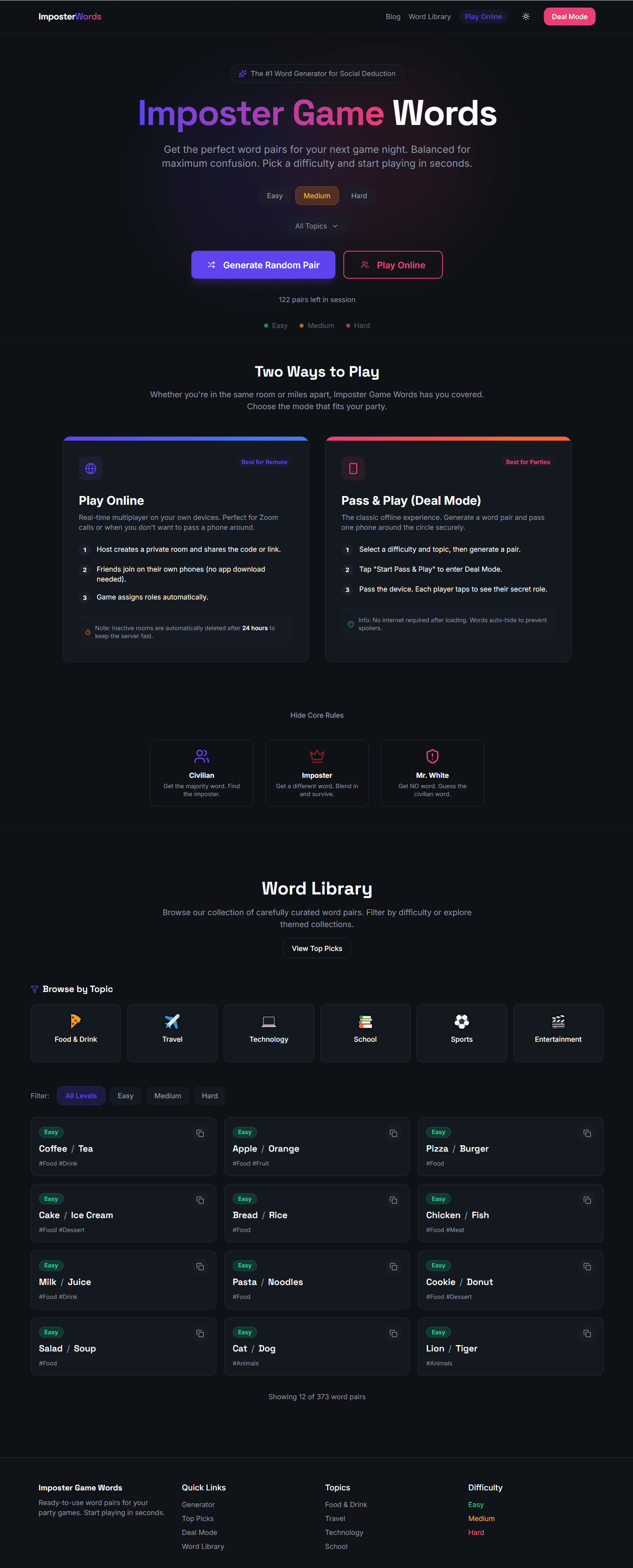 Imposter Game Words screenshot 1