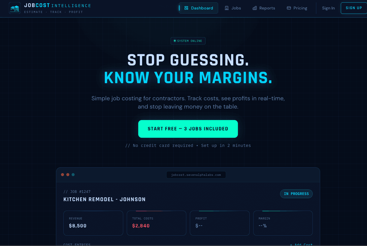 JobCost screenshot 2