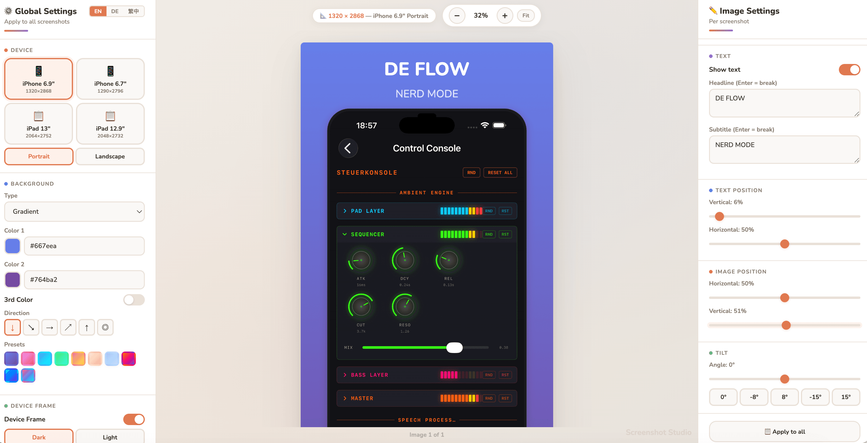 App Store Screenshot Studio screenshot 1