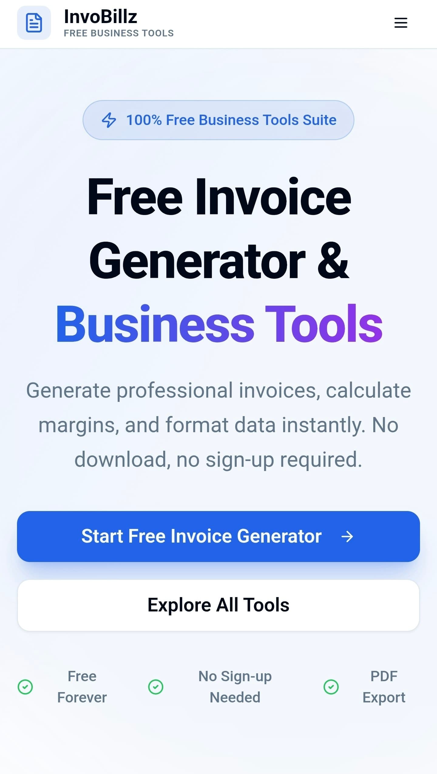 InvoBillz - Free Invoice Generator 2026 screenshot 1