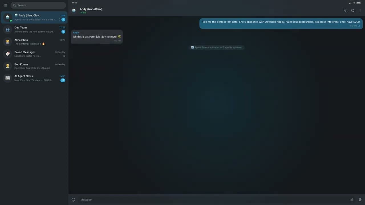 NanoClaw screenshot 1