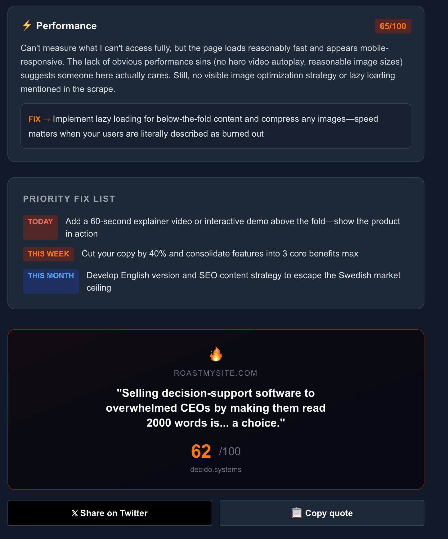 RoastMySite screenshot 3