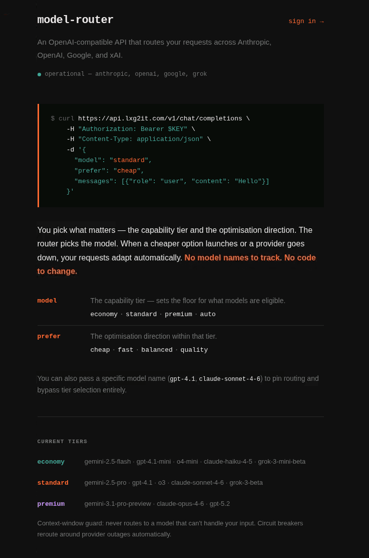 Model Router screenshot 1