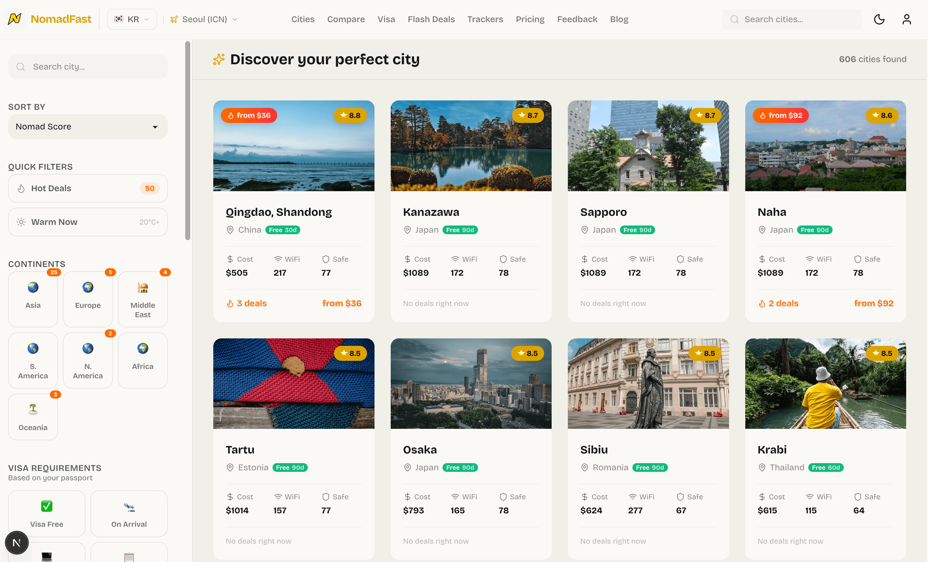 NomadFast — Flash Deals to Nomad Cities screenshot 2