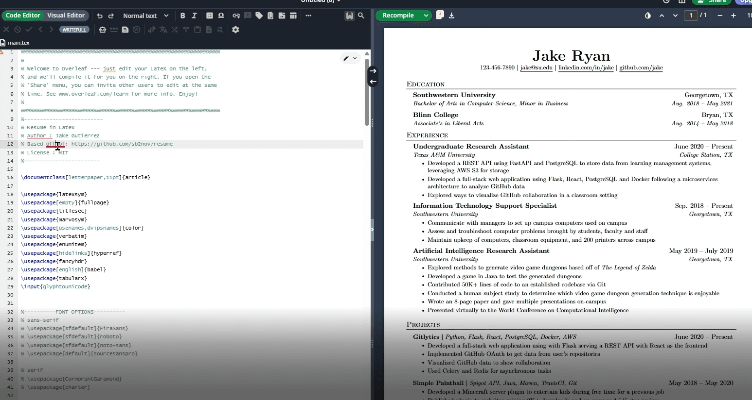 latexResumeTailor screenshot 4