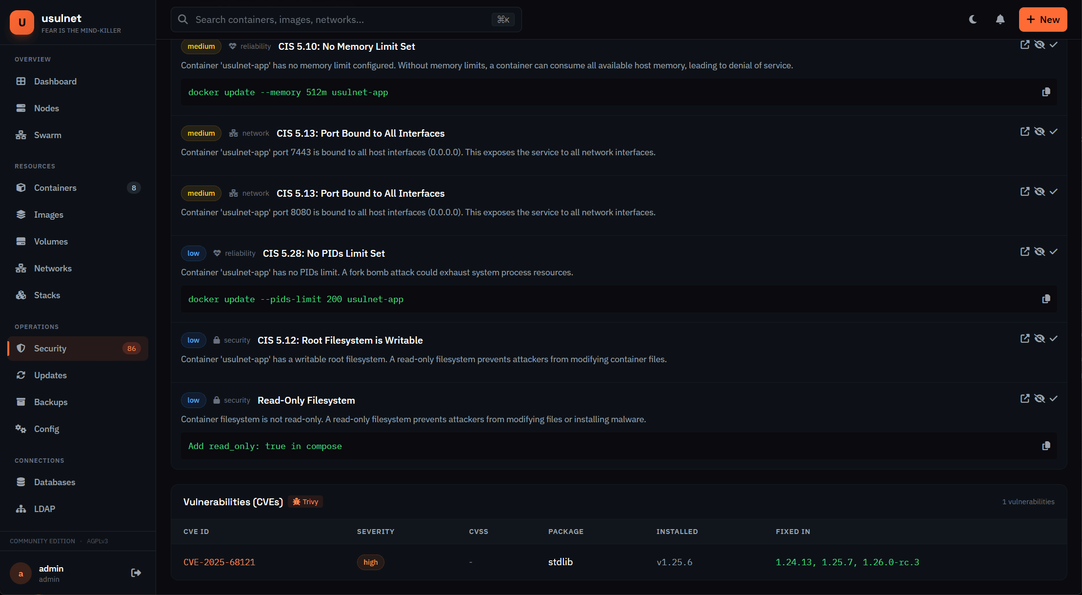 usulnet — DevOps & SysAdmins UI screenshot 48