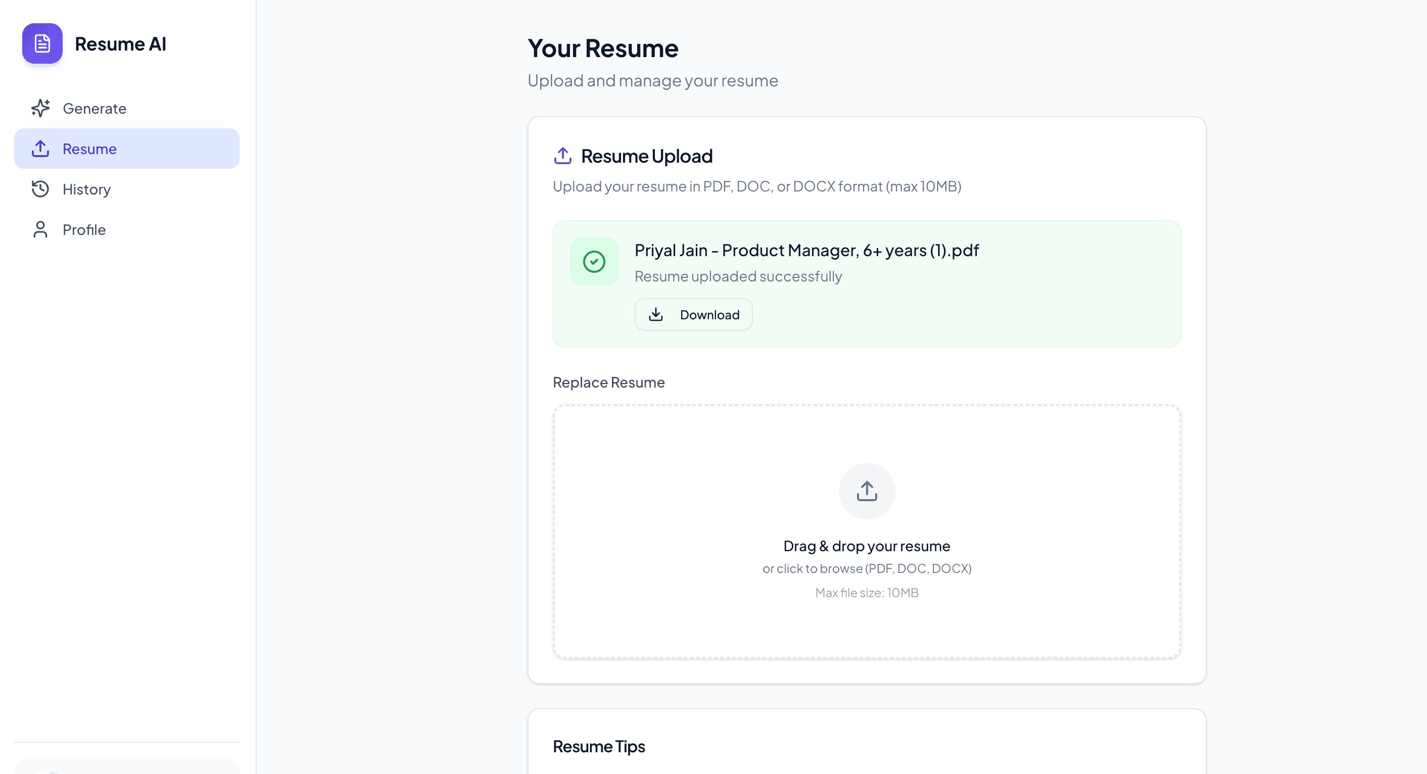 Resume Optimiser screenshot 2