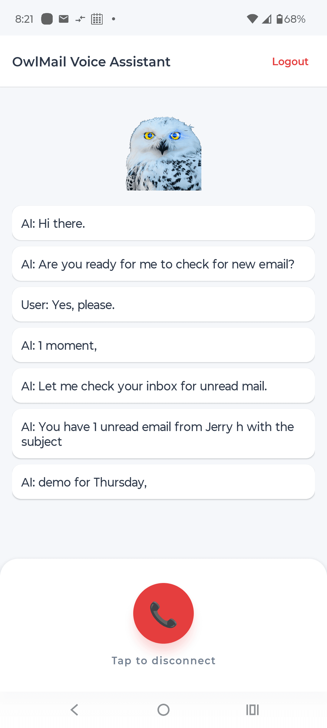 OwlAI Email Companion screenshot 2