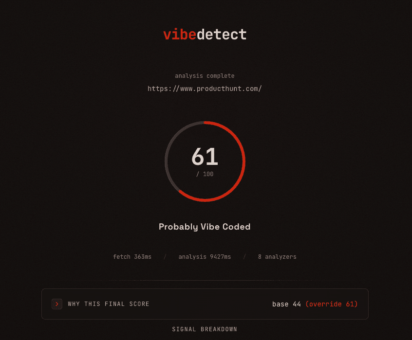 VibeDetect screenshot 2