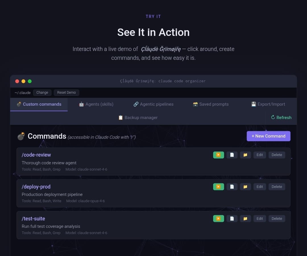 Claude Grimoire screenshot 1