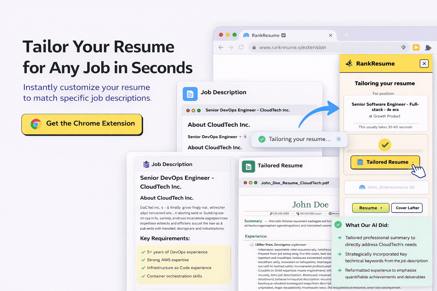 RankResume Chrome Extension screenshot 3