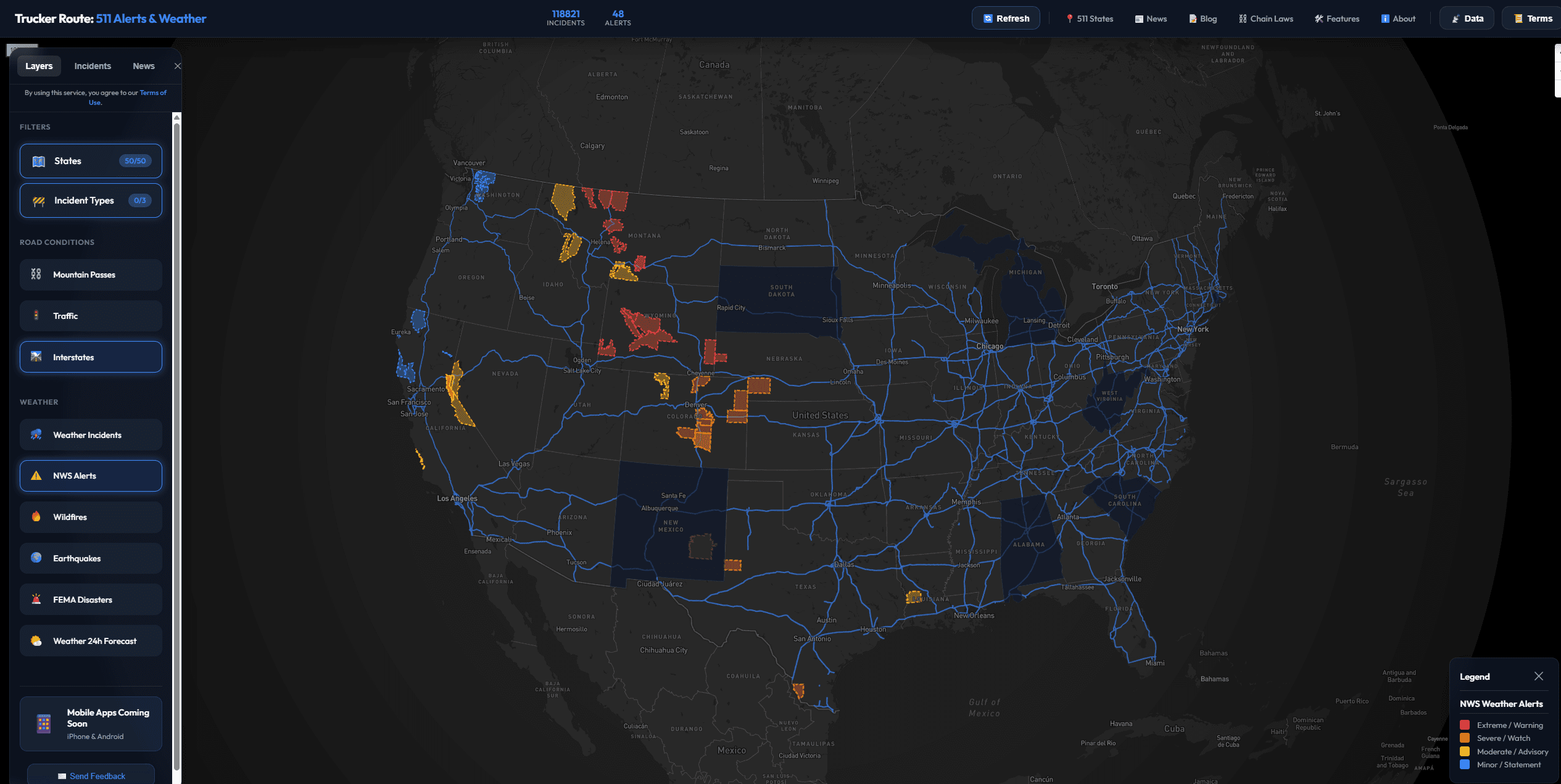 Trucker Route: 511 Alerts & Weather screenshot 3