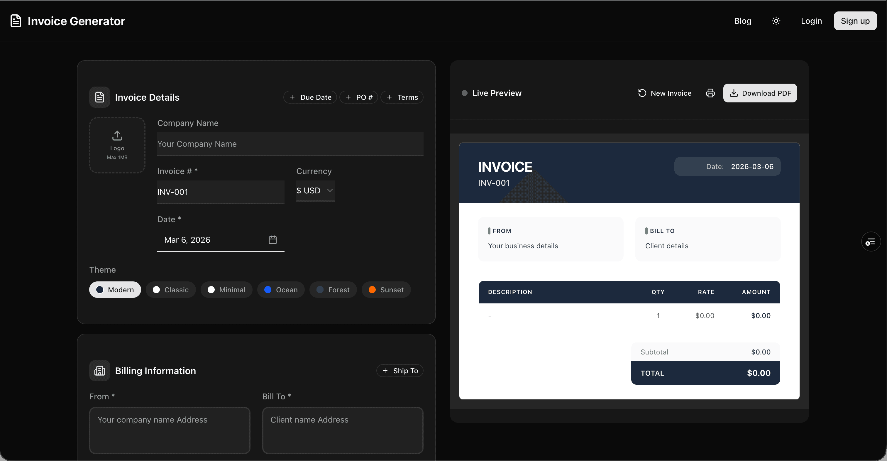 Free Invoice Generator screenshot 2
