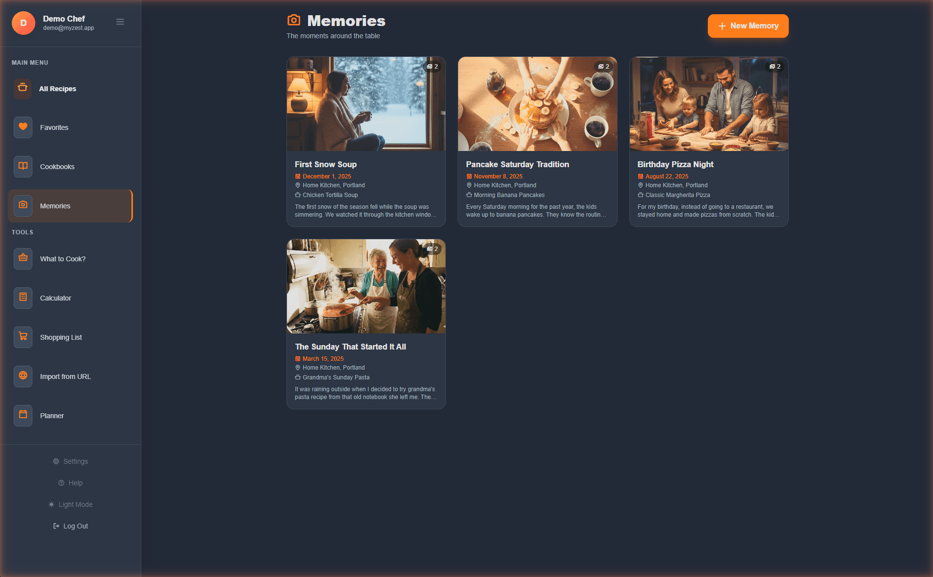 MyZest Recipe Manager and Memories screenshot 3