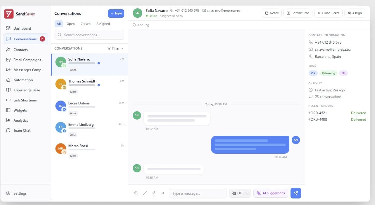 SendSeven screenshot 2