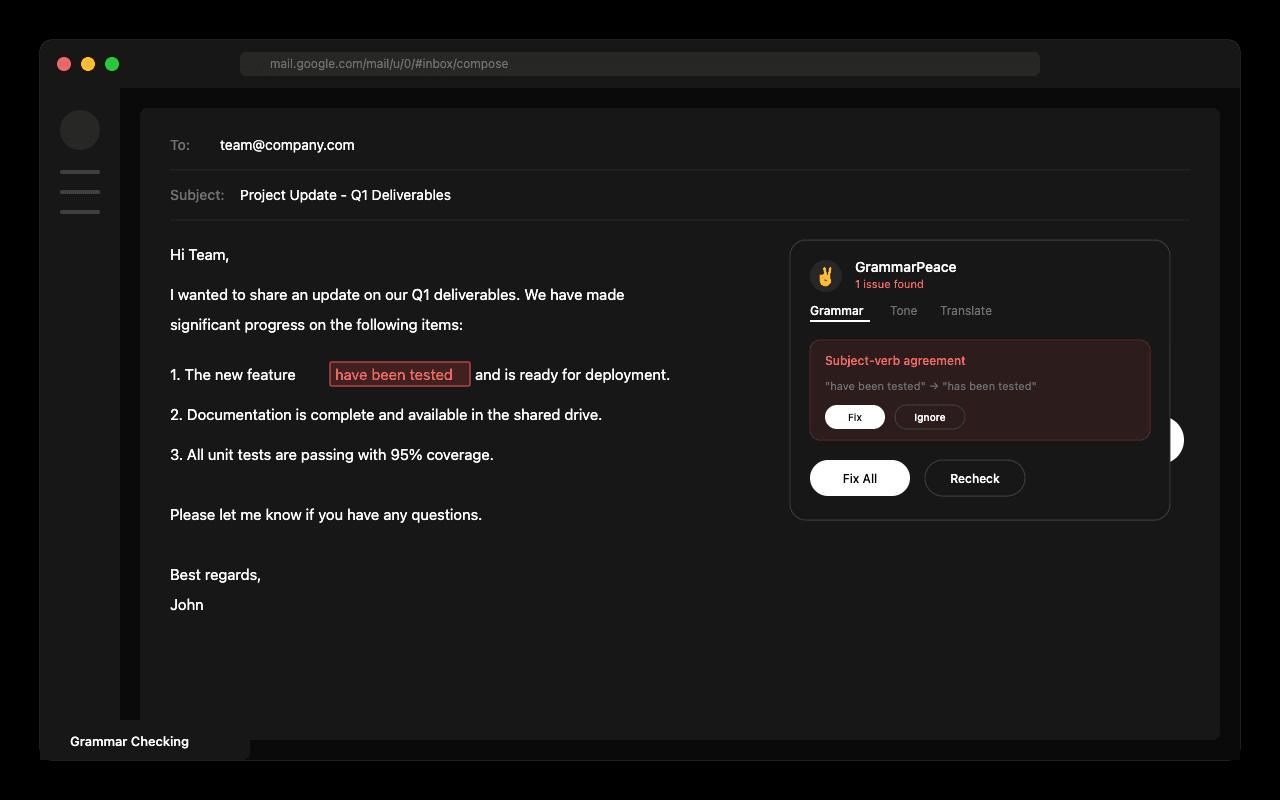 GrammarPeace - The $0 Grammarly Killer screenshot 3