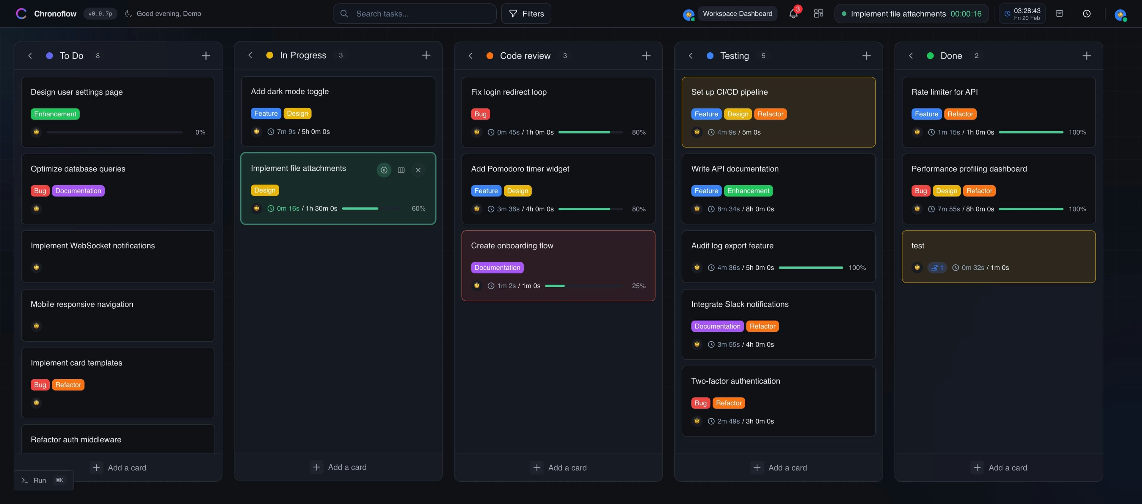 Chronoflow.pro screenshot 1