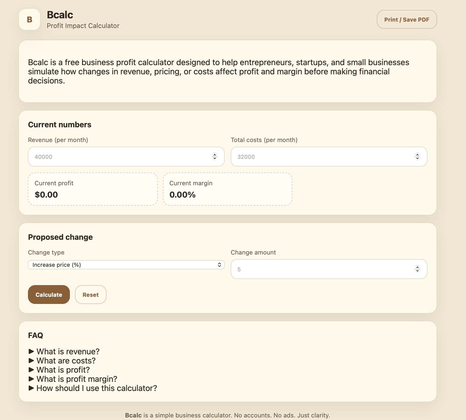 Bcalc — Profit Impact Calculator screenshot 2