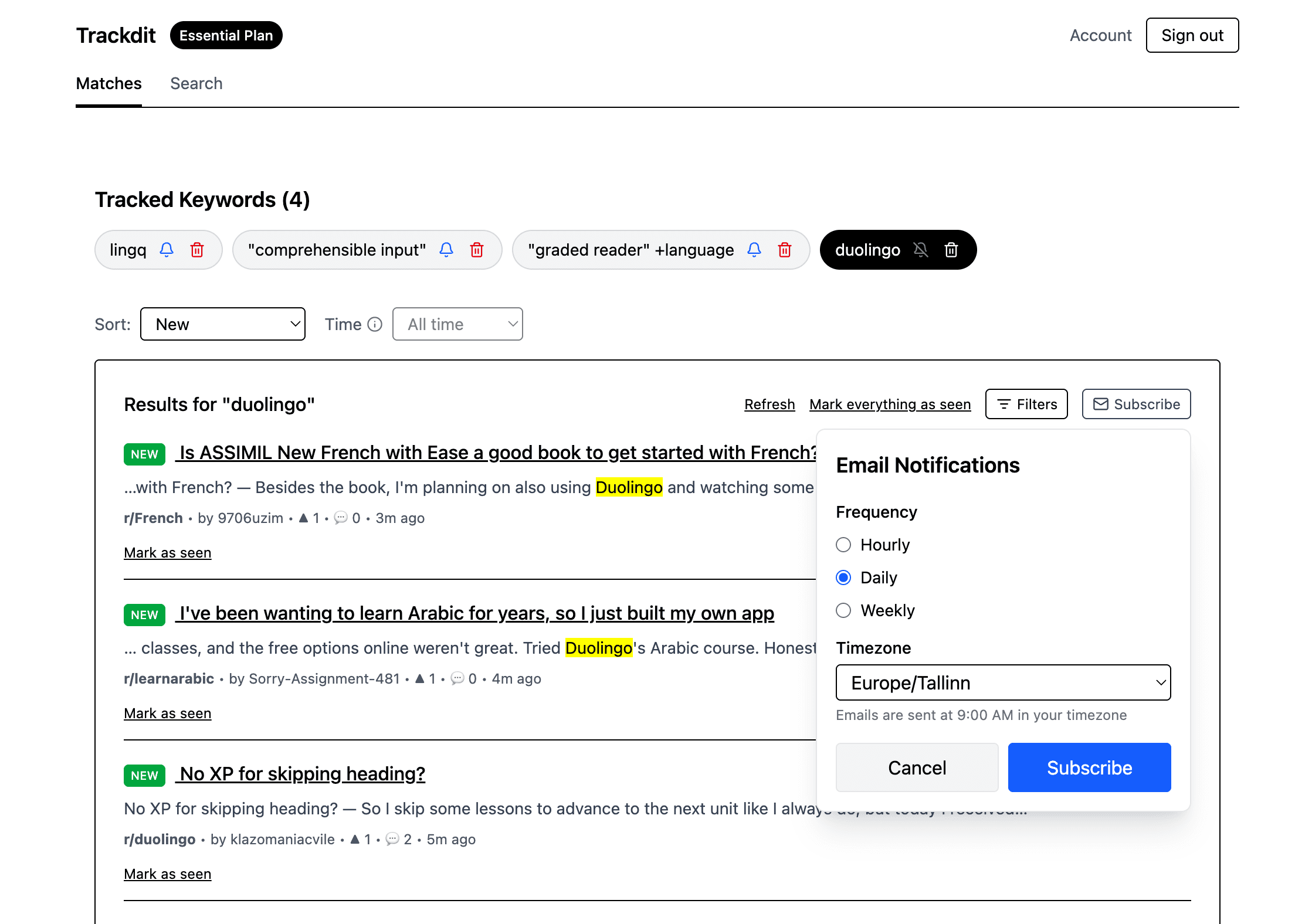 Trackdit screenshot 2