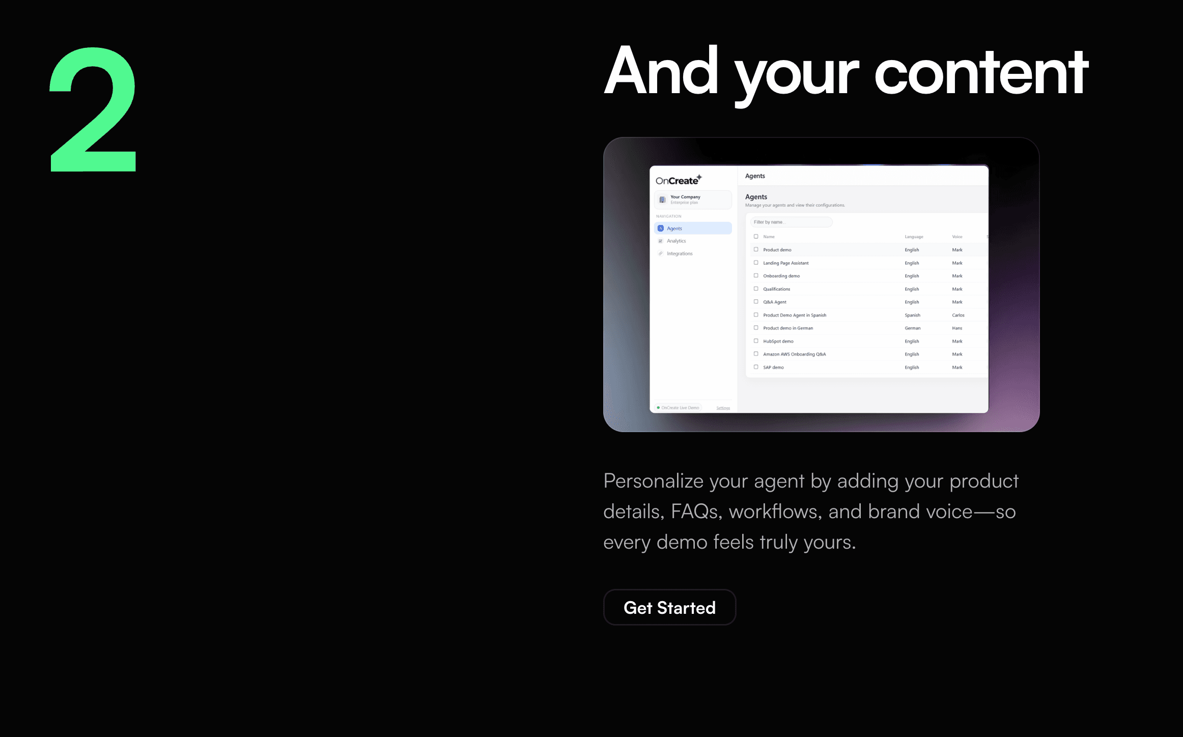 OnCreate AI screenshot 2