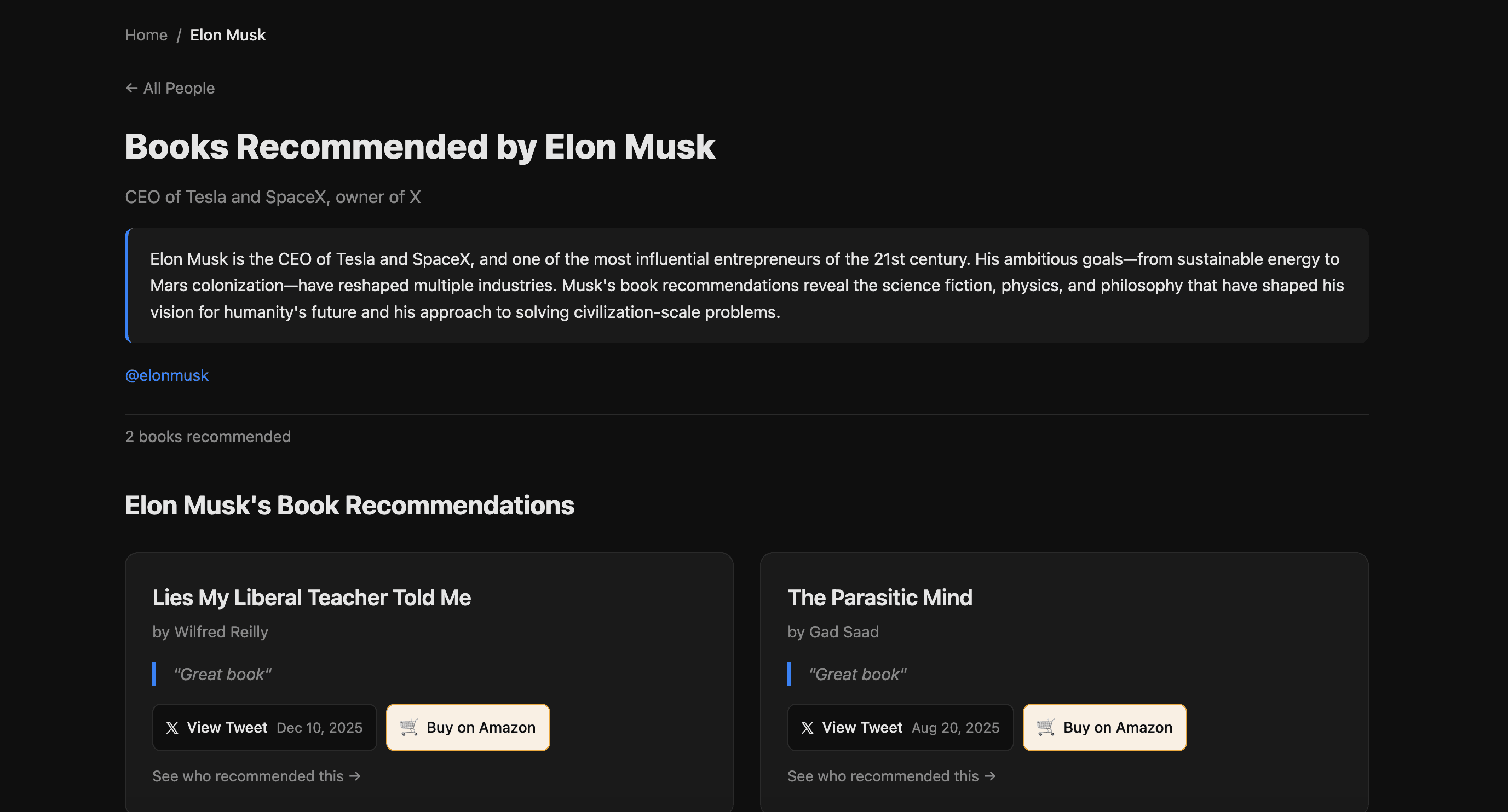 BooksRecommendedBy screenshot 1