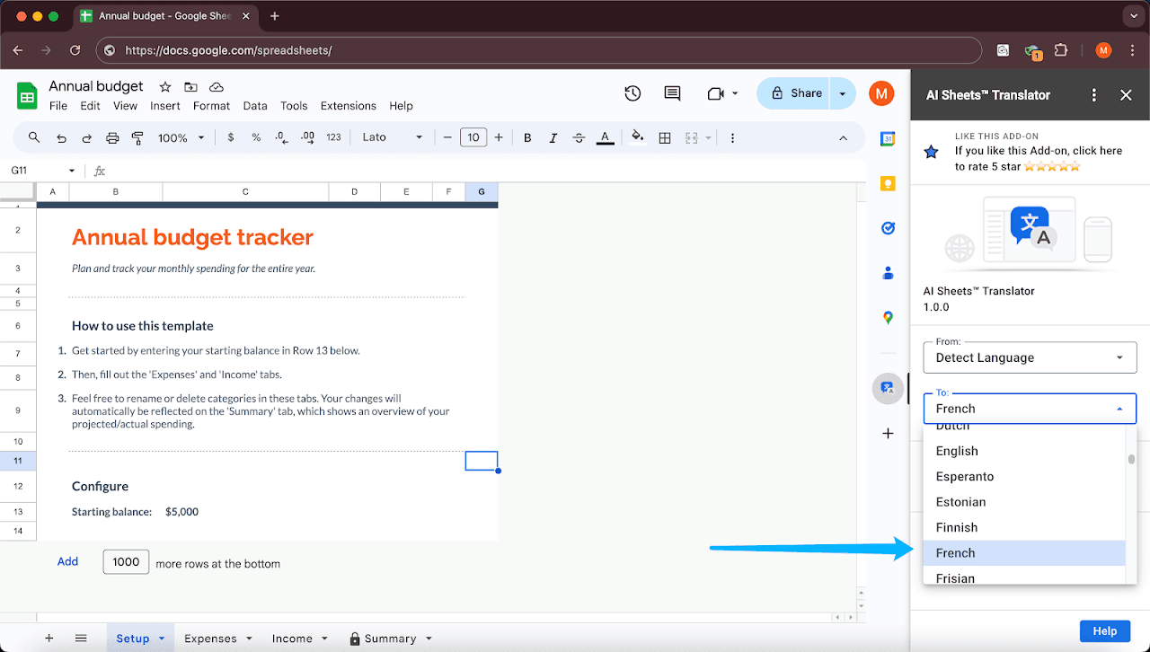 AI Sheets Translator screenshot 2