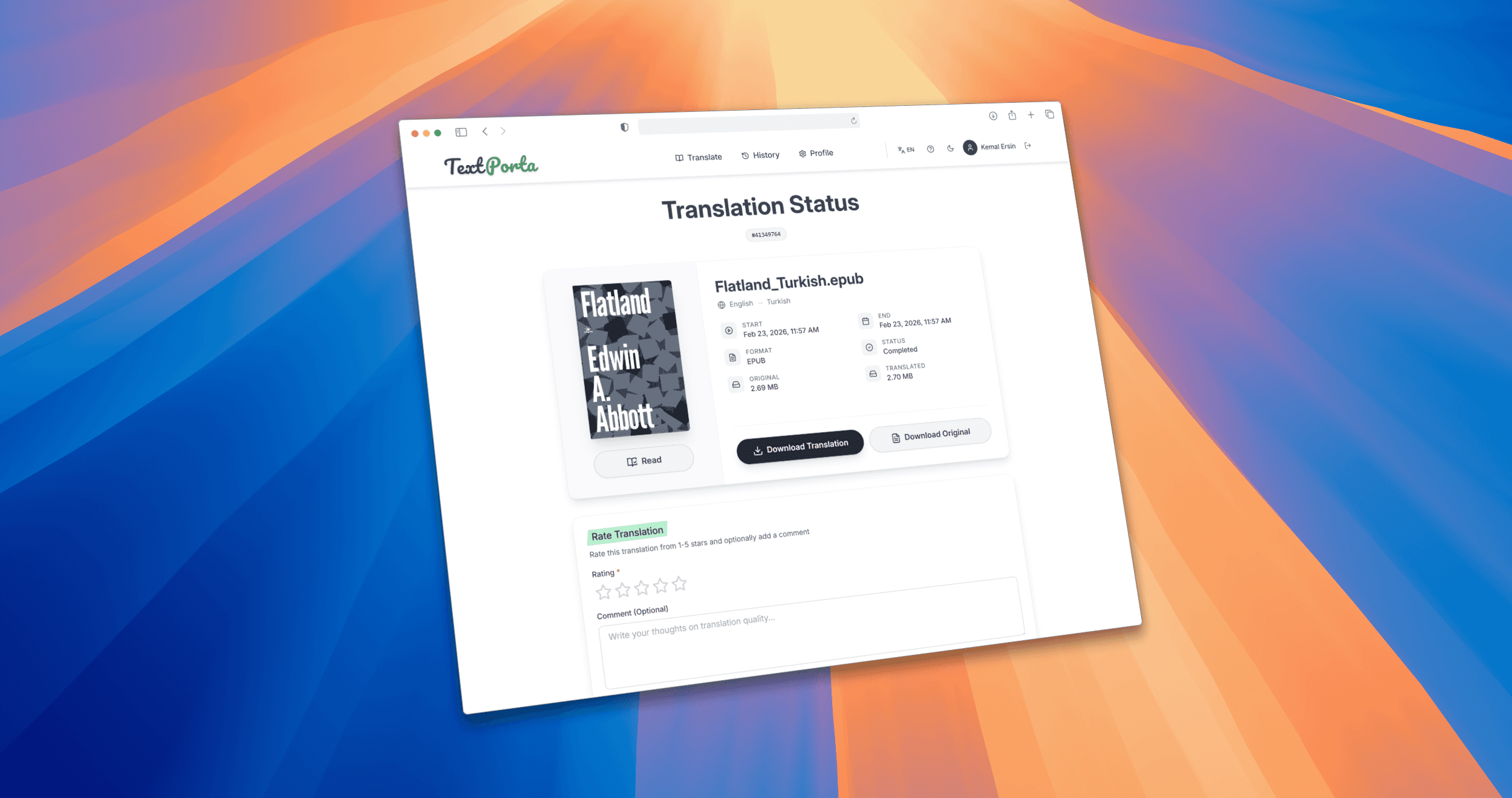 TextPorta - E-Book Translation Platform screenshot 4