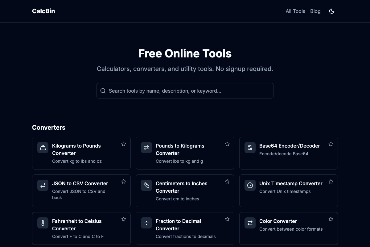 CalcBin screenshot 2