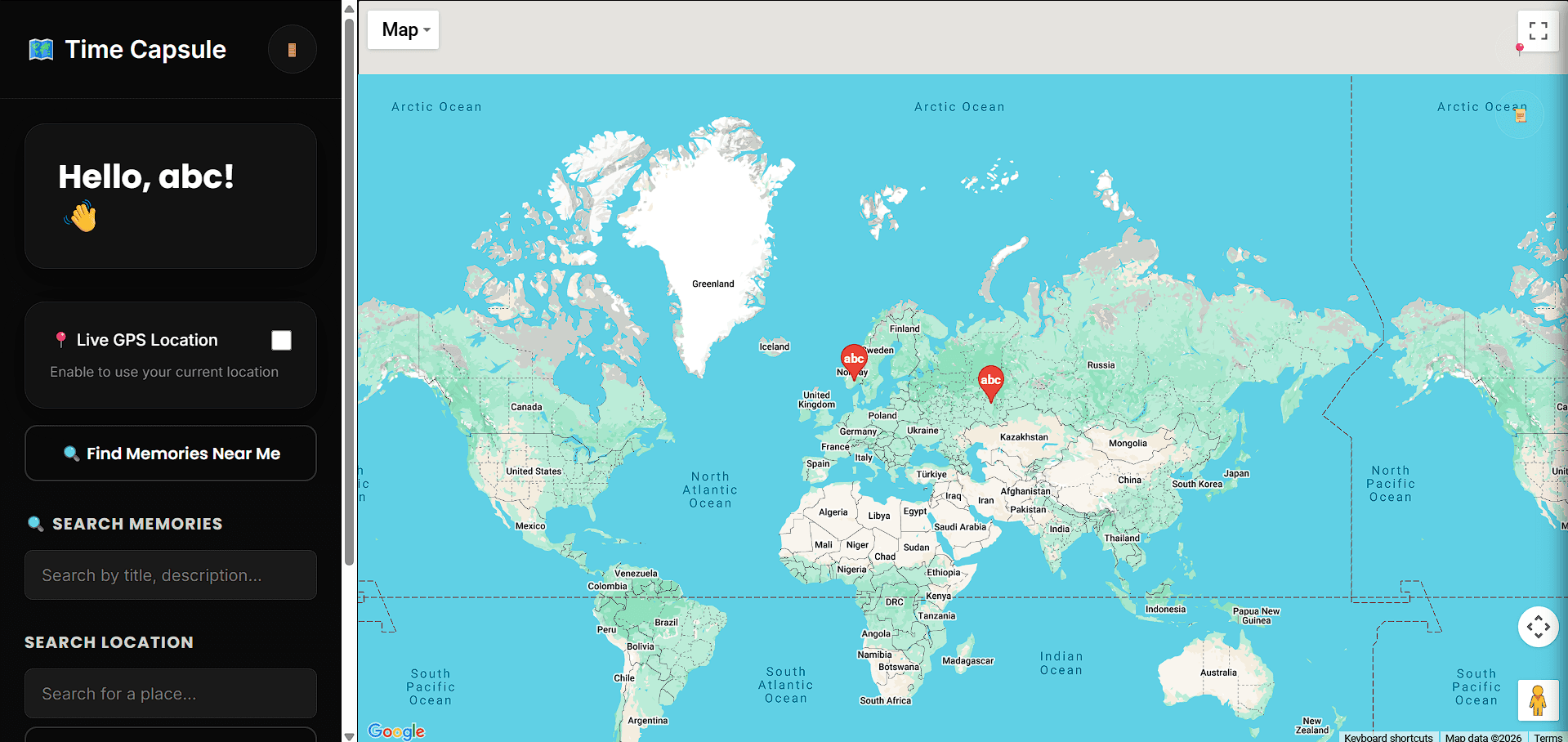 Digital Time Capsule Map screenshot 1