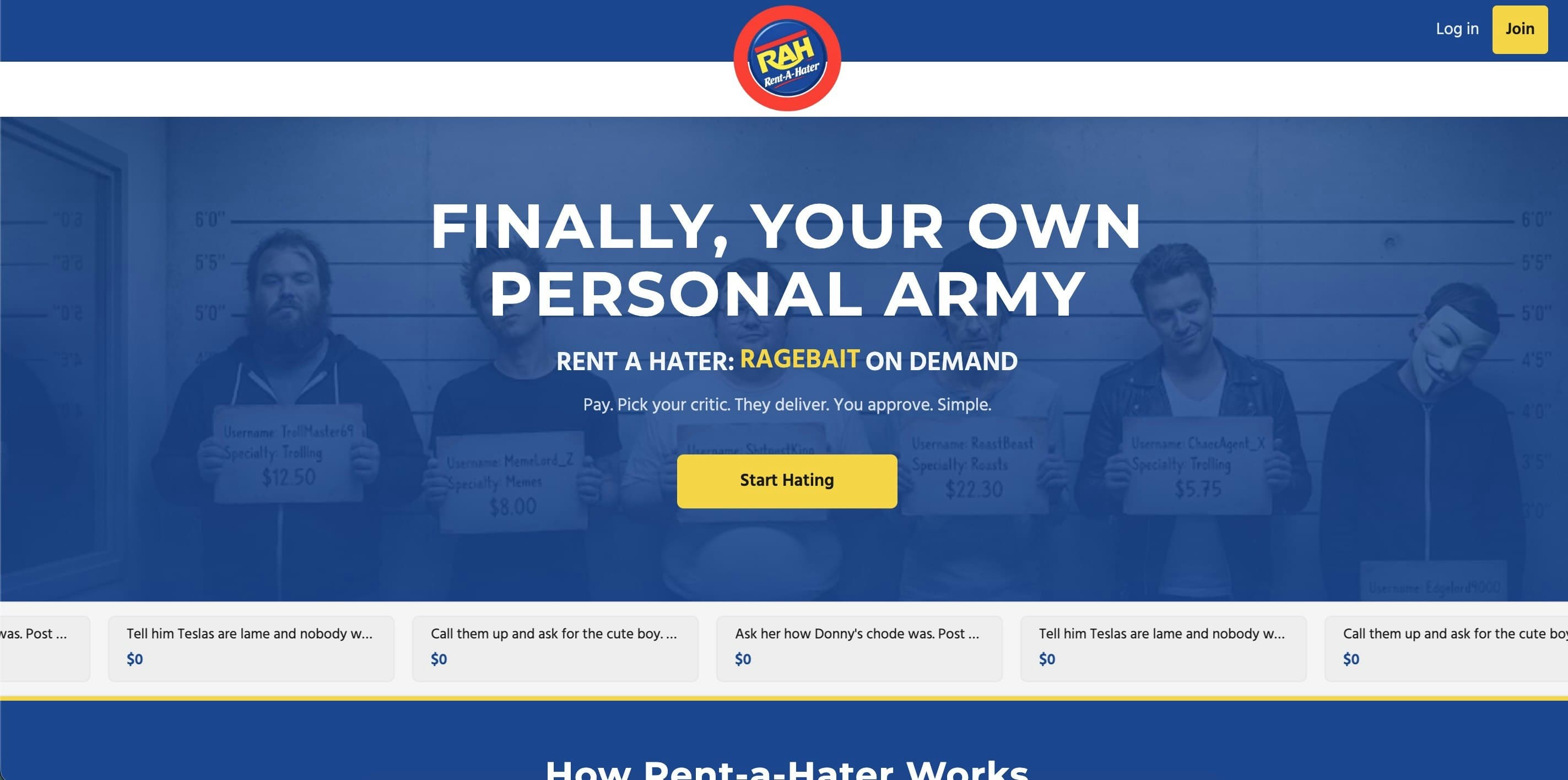 Rent-a-Hater screenshot 1