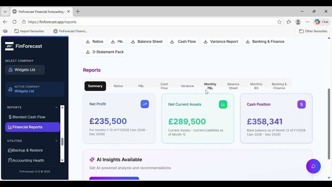 FinForecast Financial Forecasting App screenshot 1