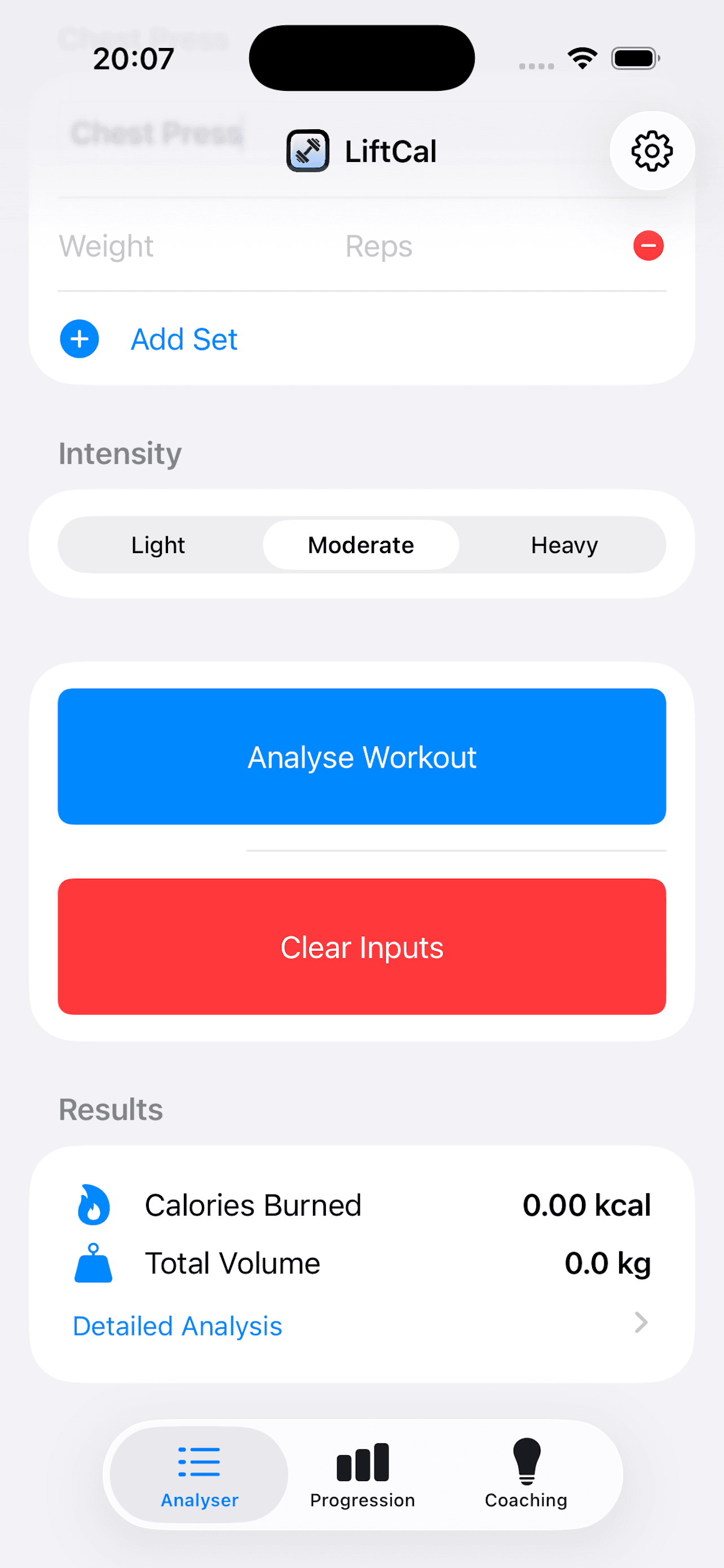 LiftCal screenshot 2