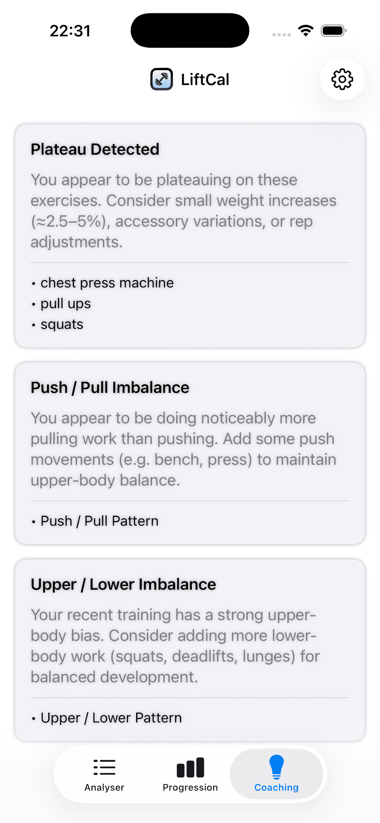 LiftCal screenshot 5