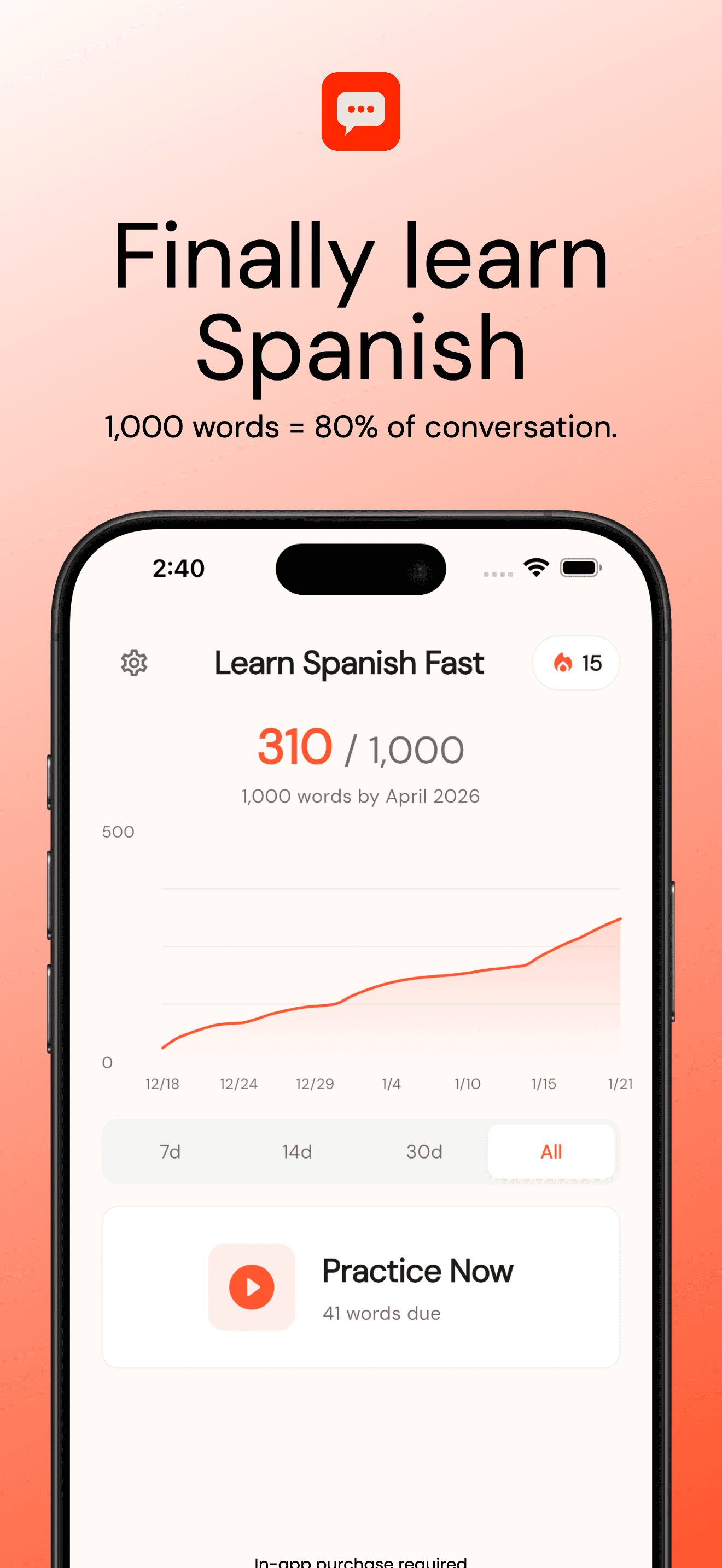 1000 Spanish Words screenshot 1