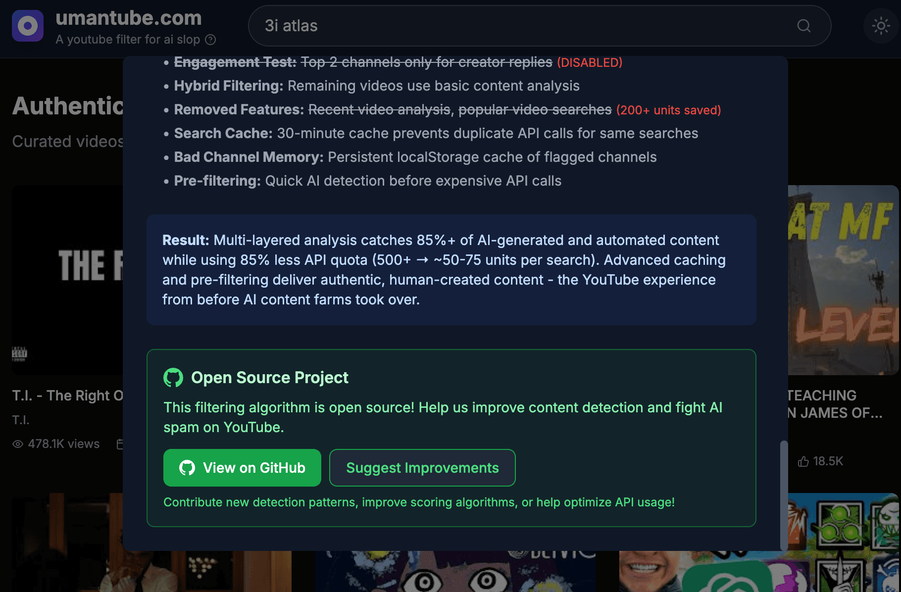 filter out youtube ai slop screenshot 2