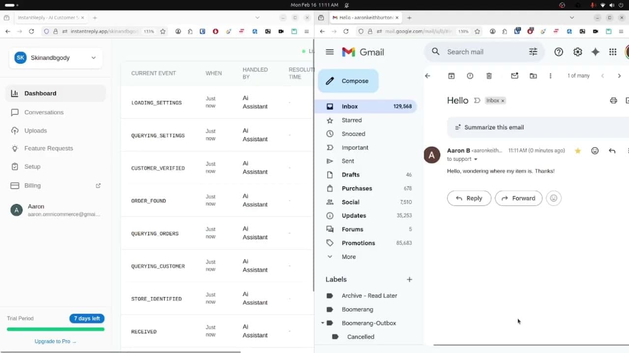 InstantReply screenshot 1