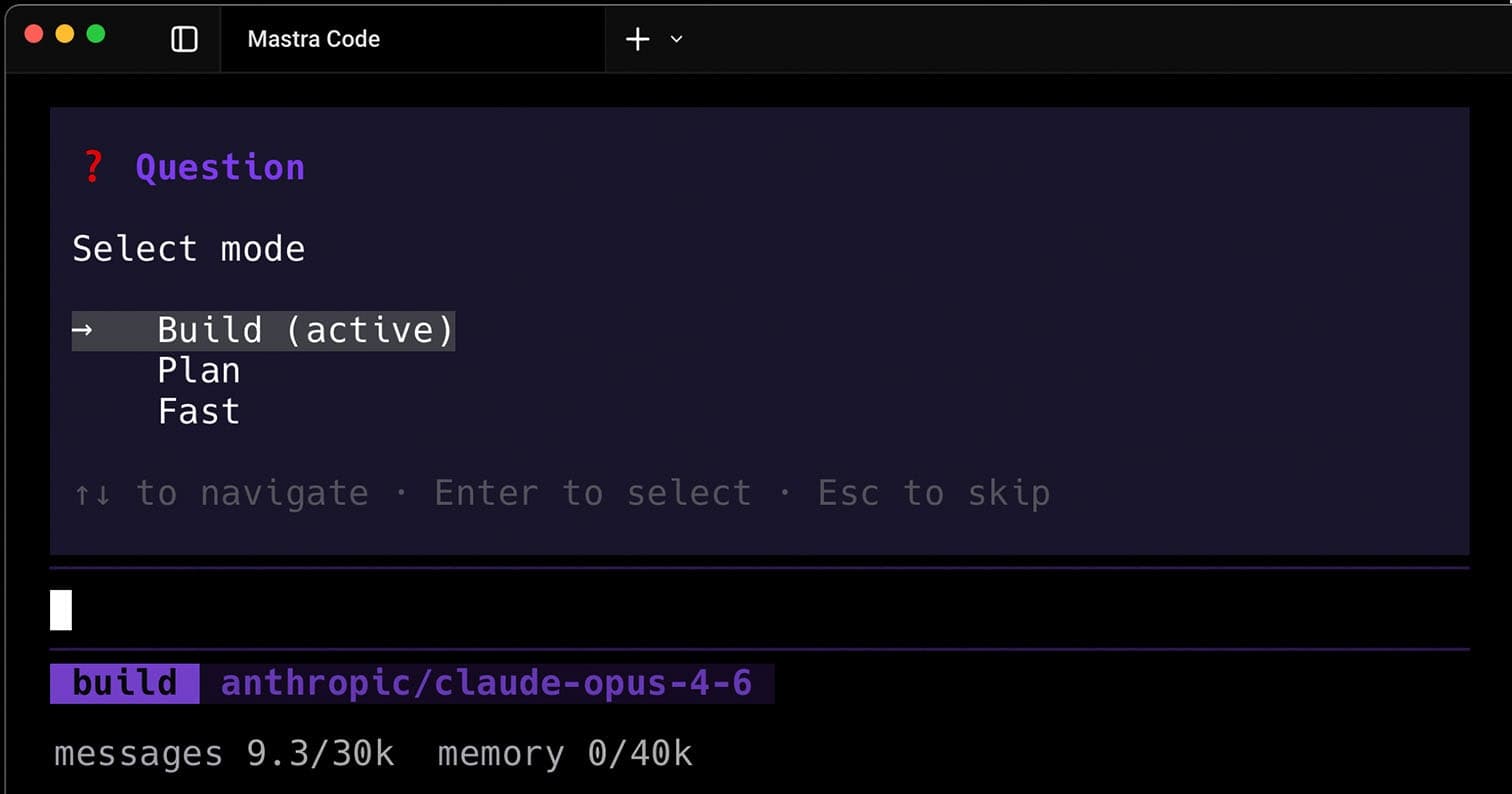 Mastra Code screenshot 4