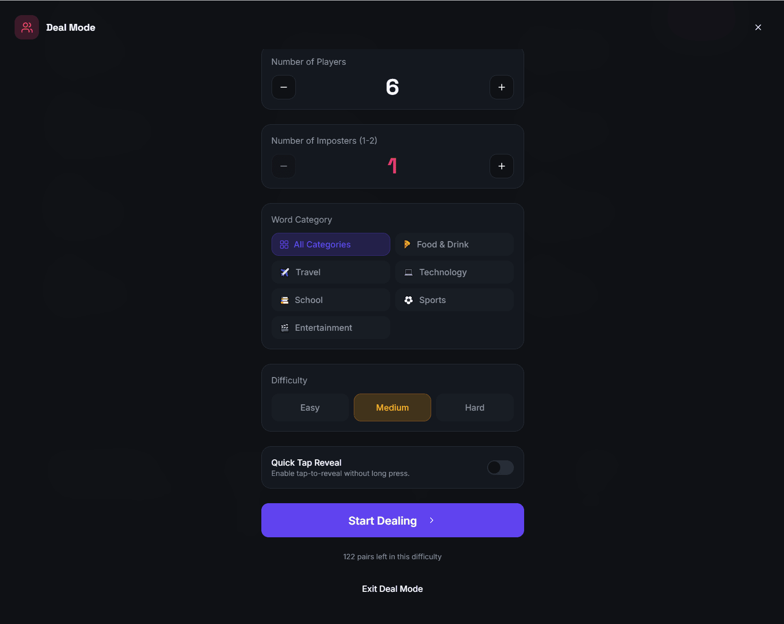 Imposter Game Words screenshot 2