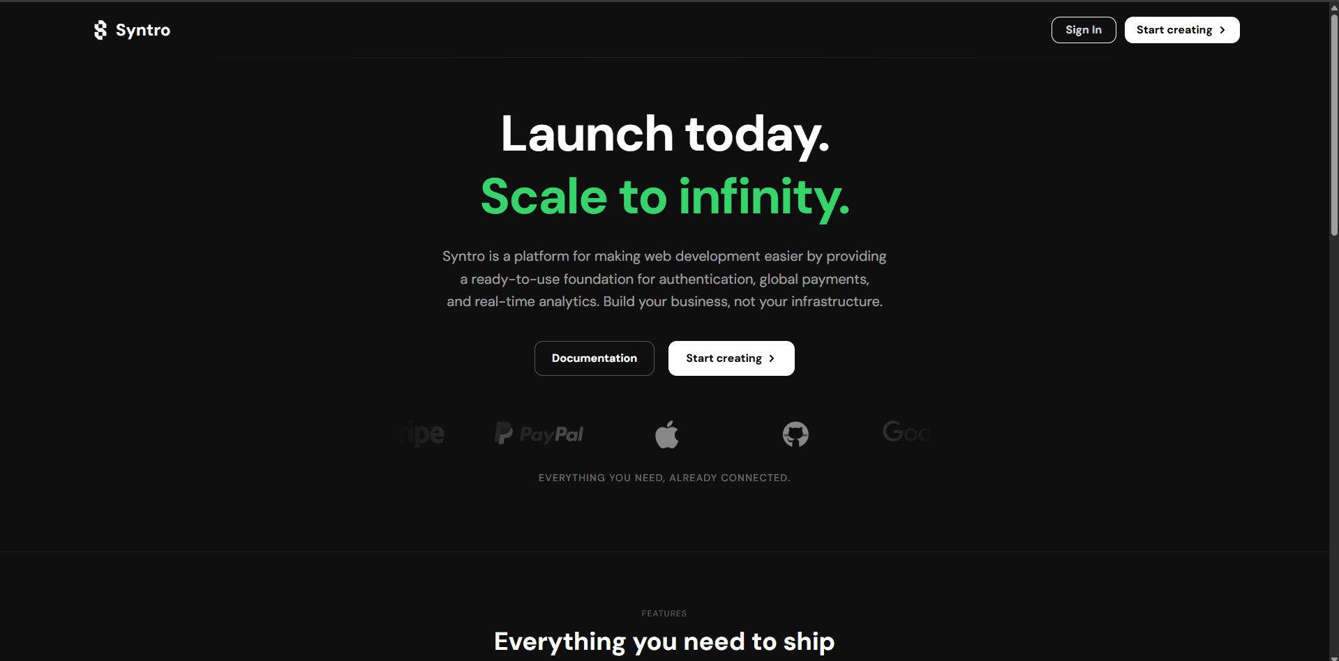 Syntro - Auth, Billing & stats for Devs screenshot 1