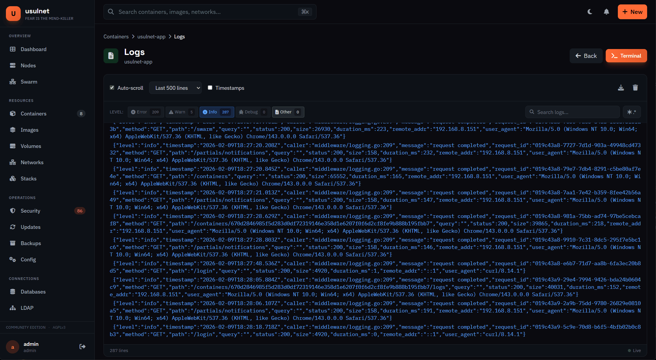 usulnet — DevOps & SysAdmins UI screenshot 37