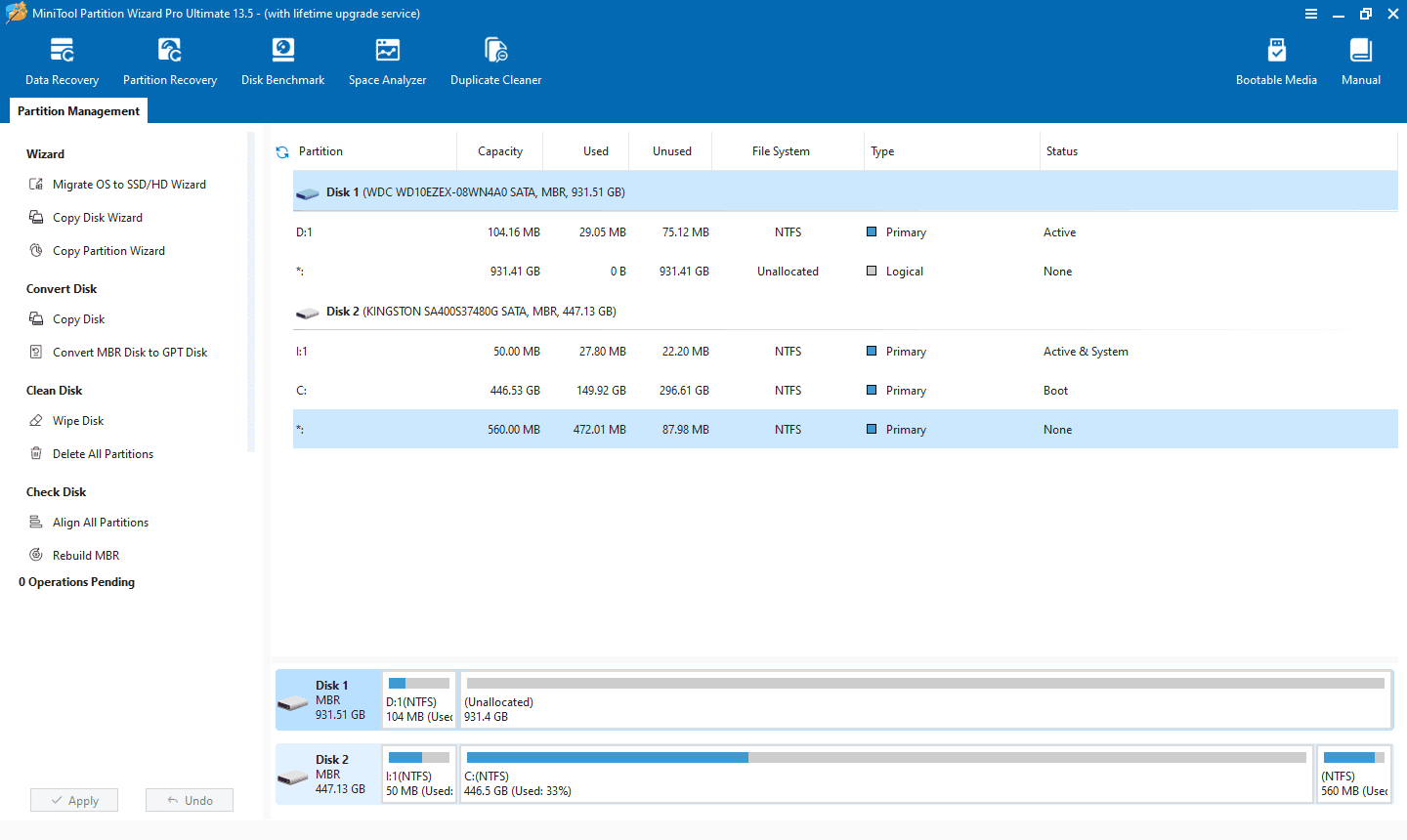 MiniTool Partition Wizard 13.5 screenshot 1