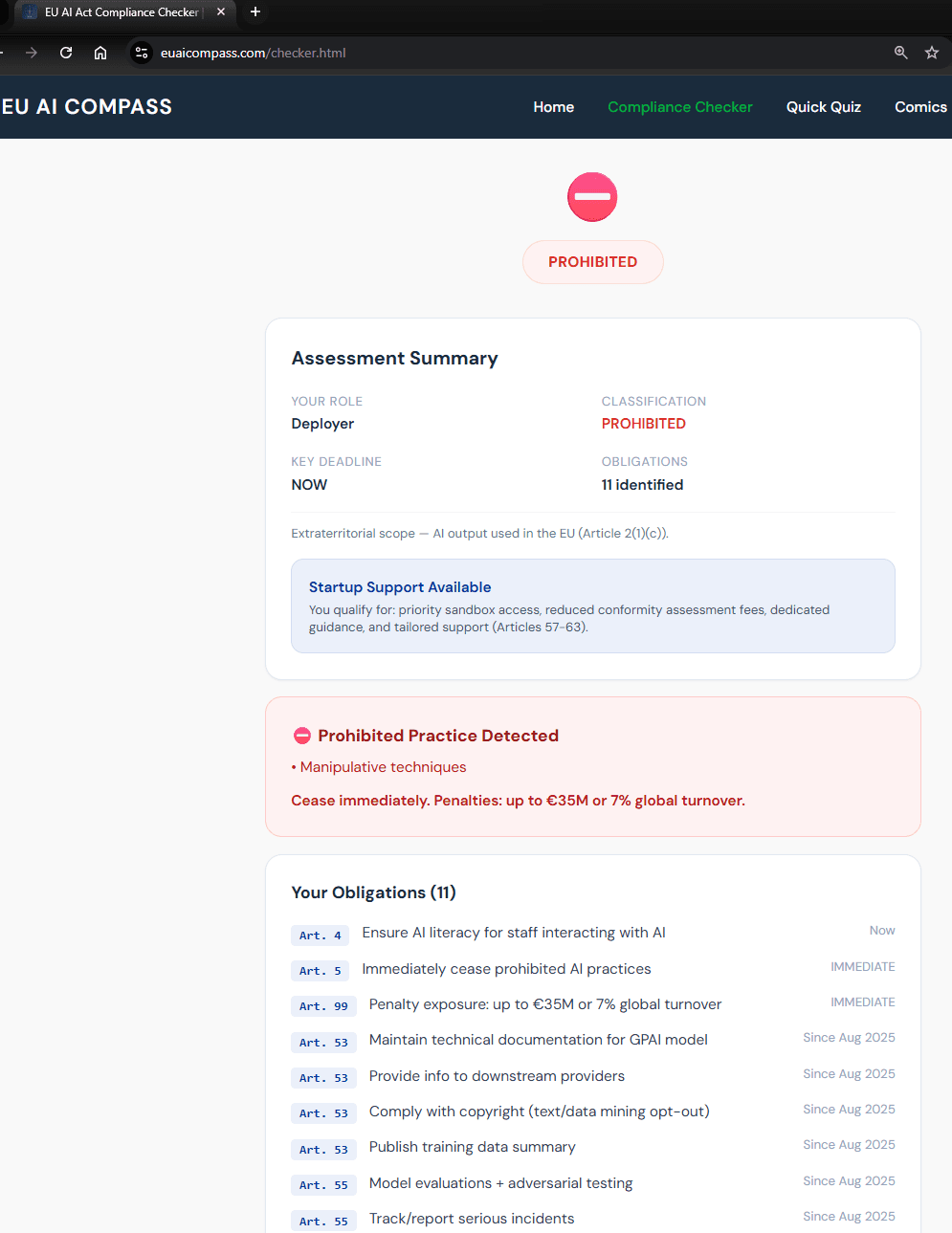 EU AI Compass screenshot 3