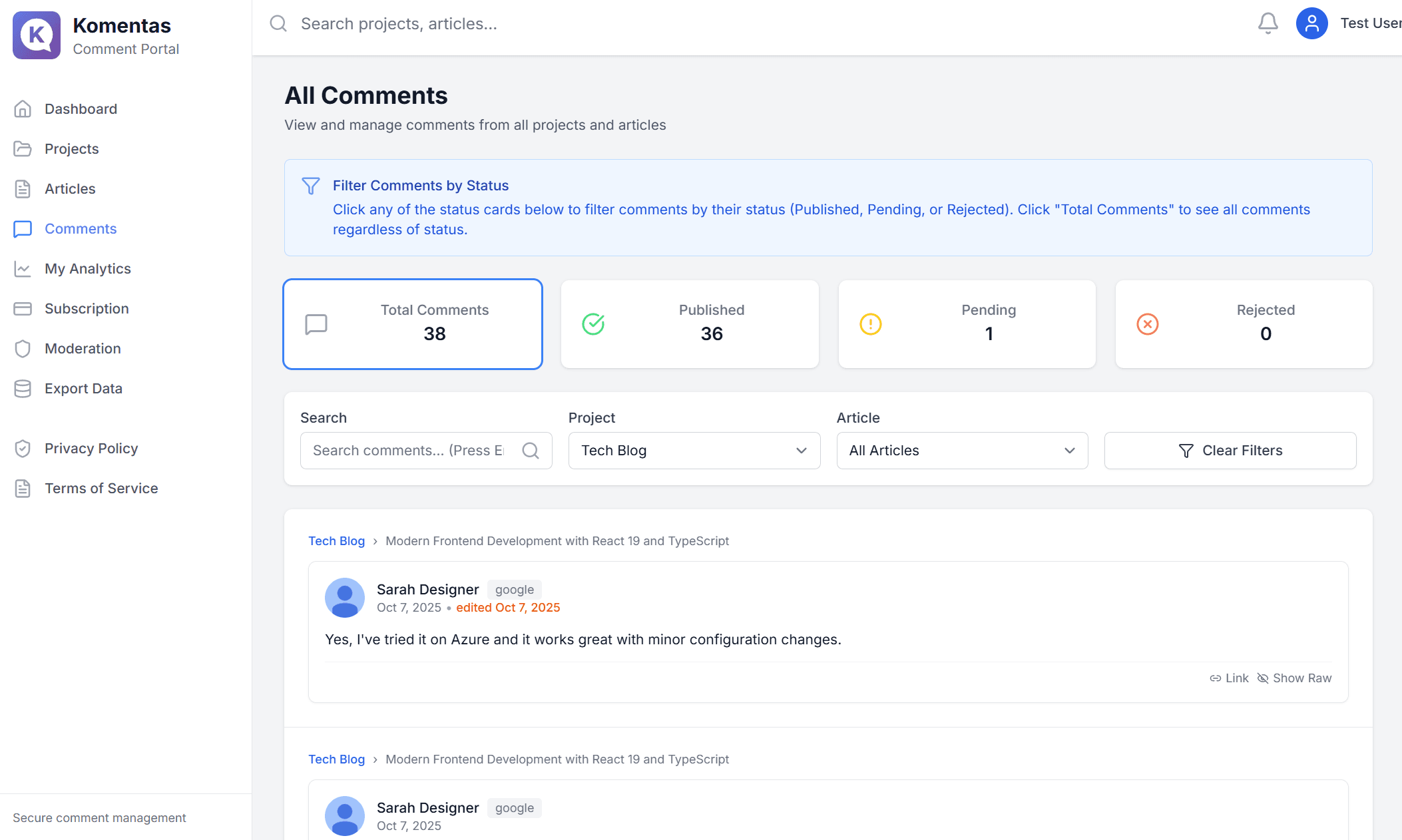 Komentas screenshot 7