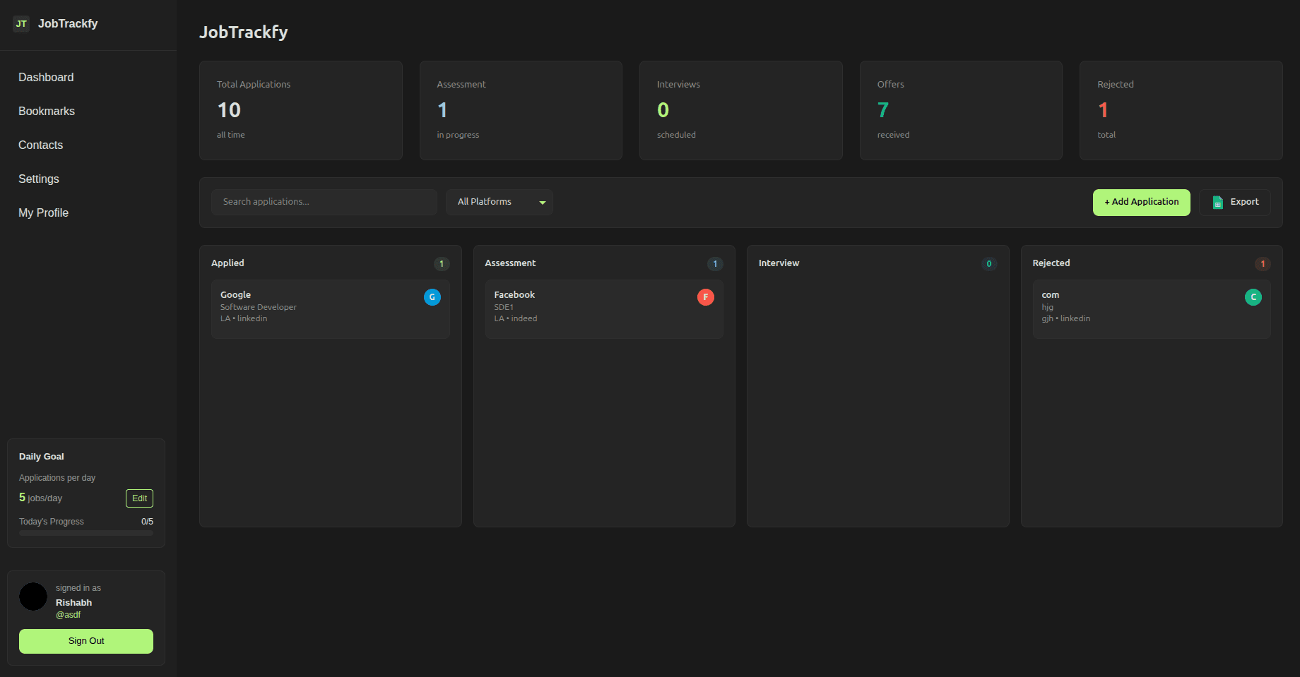 JobTrackfy screenshot 1