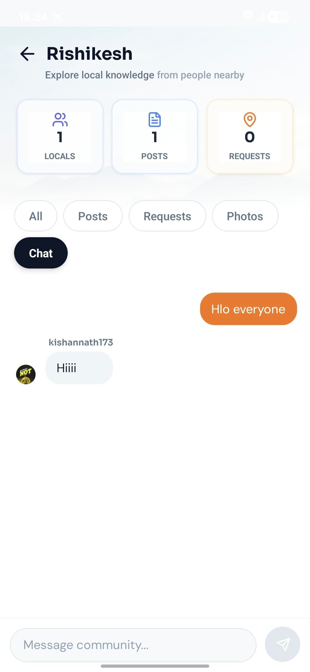 Community platform for travellers screenshot 1