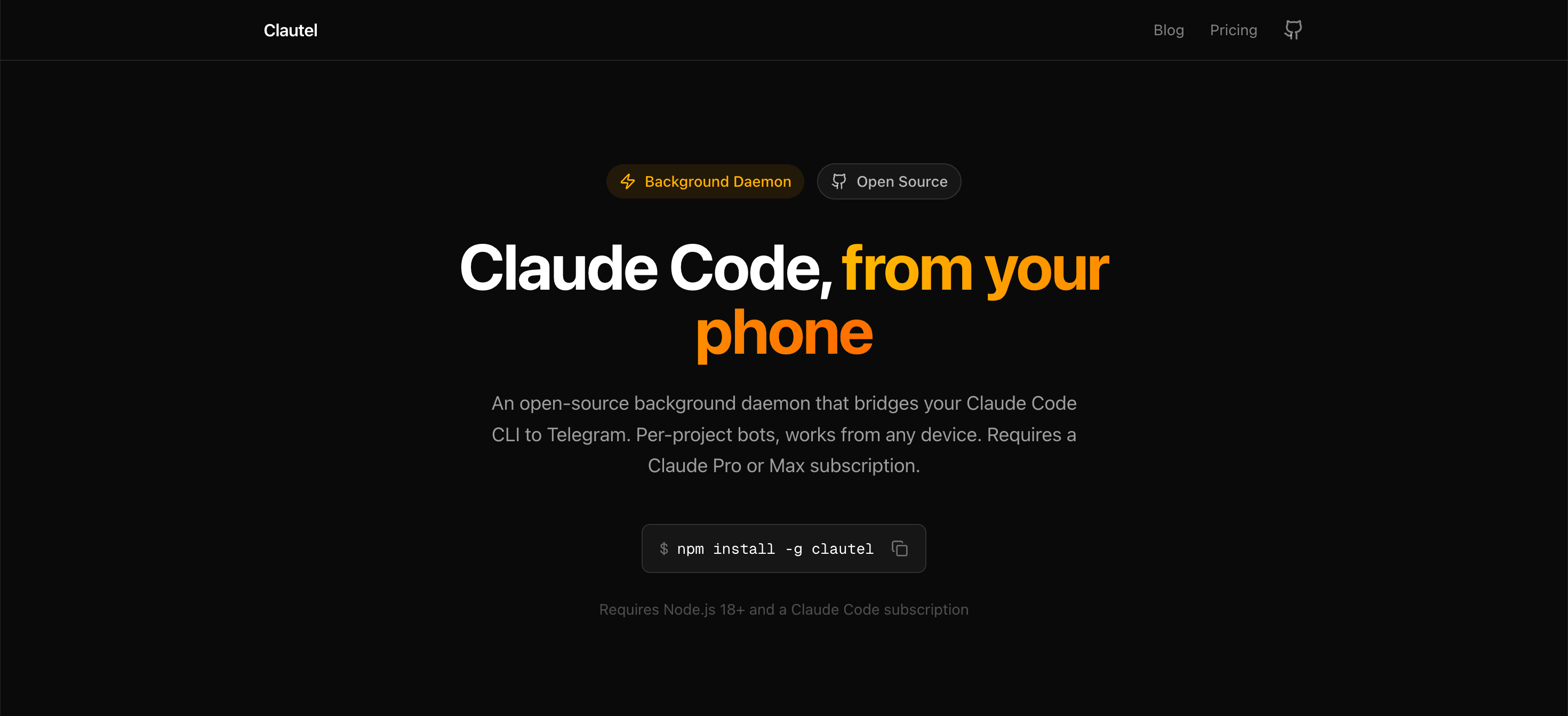 Clautel - Claude Code from your phone screenshot 2