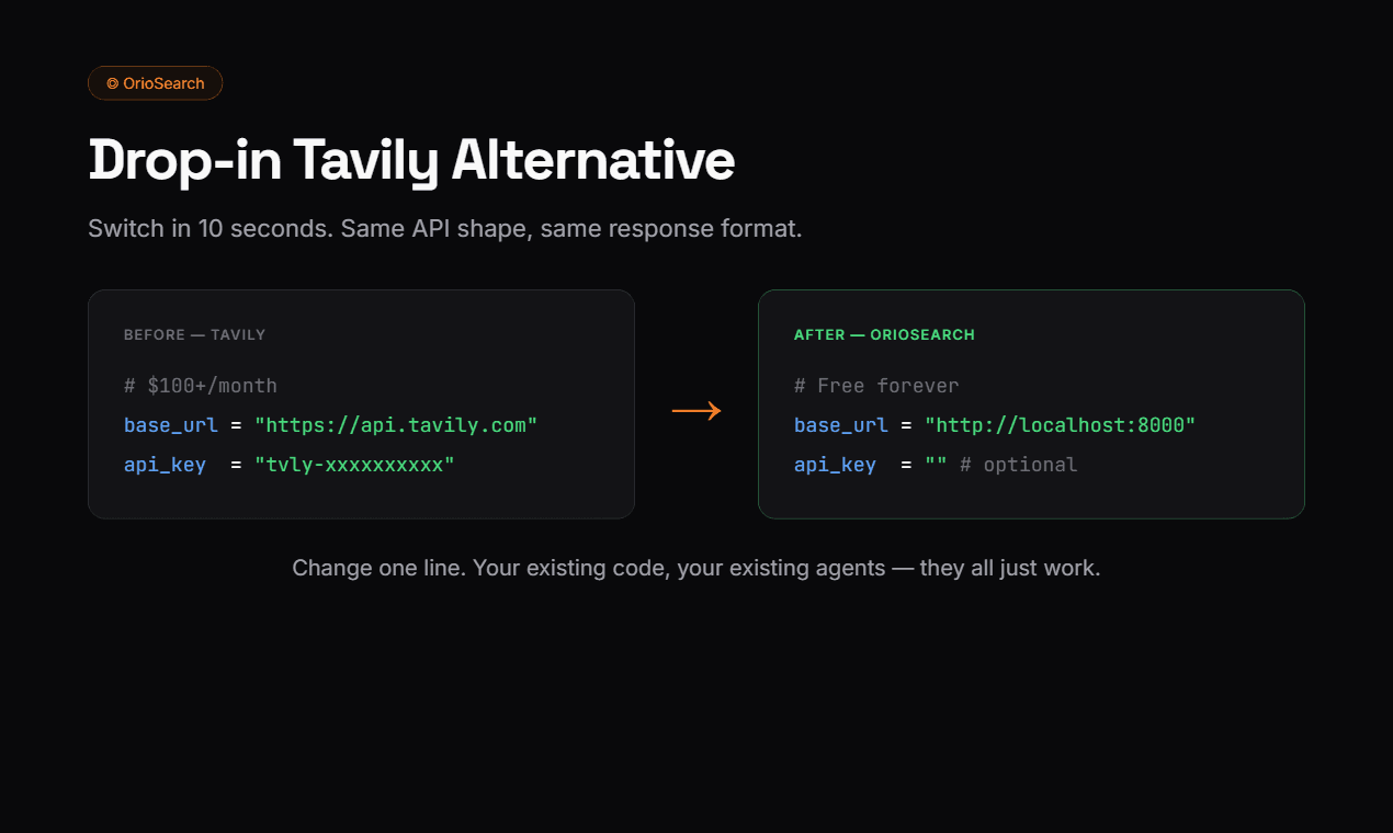 OrioSearch: Your AI Agent need WebSearch screenshot 4