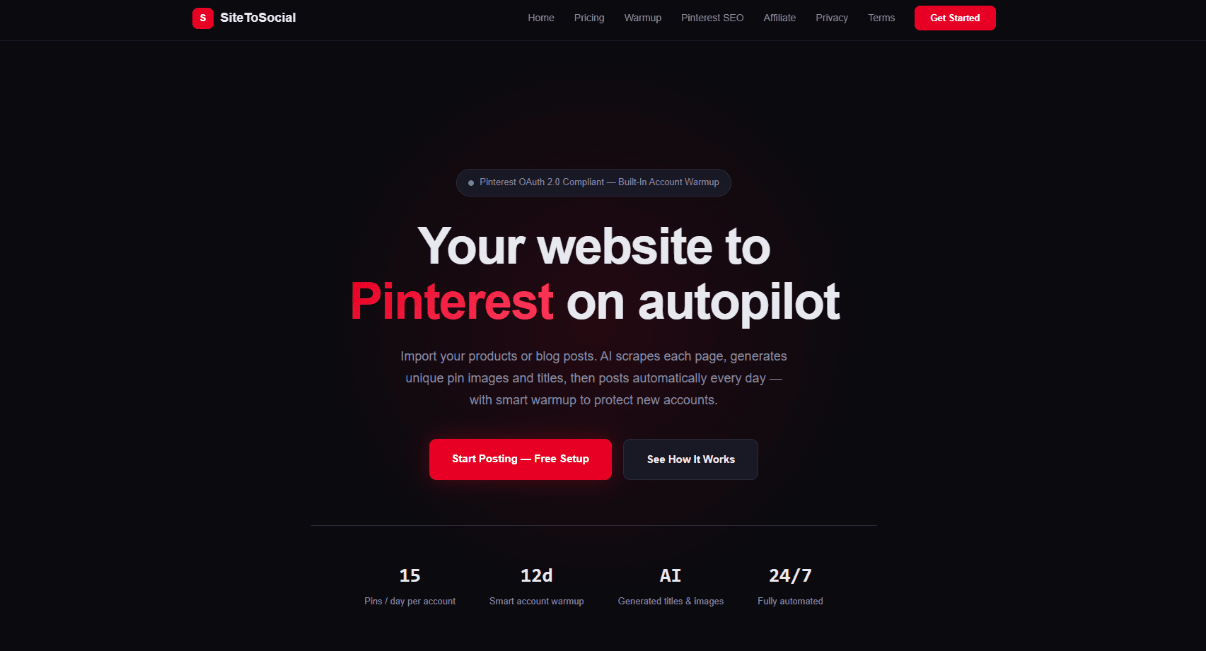 SiteToSocial screenshot 1